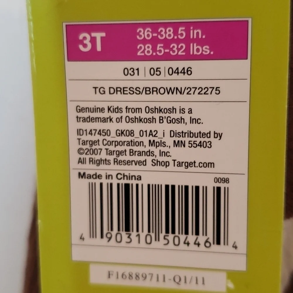 Genuine Kids OshKosh Brown Floral Dress NWT Size 3T - Picture 8 of 10